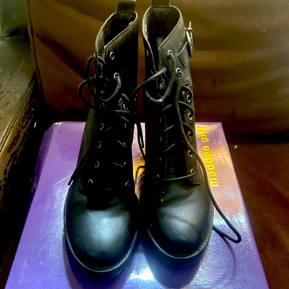 Madden Girl black boots size 9